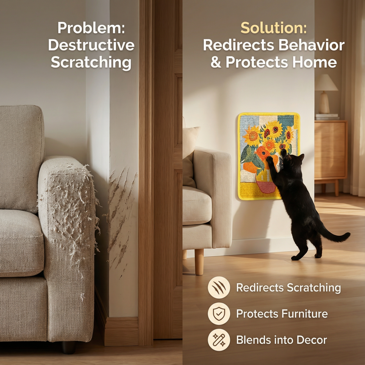 PetArt™ Durable Wall-Mounted Cat Scratcher